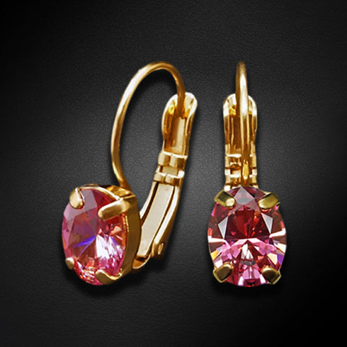 Earrings "Baroque Mirror II (Fancy Pink)" with Swarovski Zirconia Pure Brilliance crystals